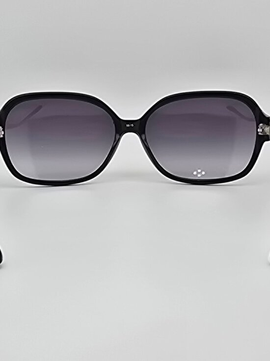 *SOLD*Brighton She’s So Fine Gloss Black Rhinestone Frame Grey Gradient Sunglass - Picture 4 of 16